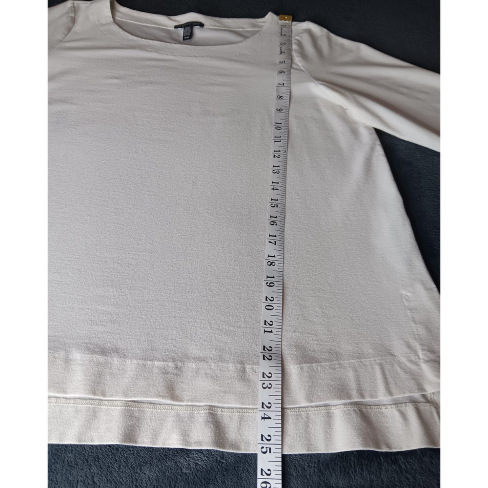 Eileen Fisher Women's Medium Jersey Stretch Top Blouse White Viscose Blend - Picture 10 of 11